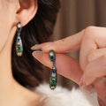 Vintage Cubic Zirconia Teardrop Dangle Earrings 6W6JER706