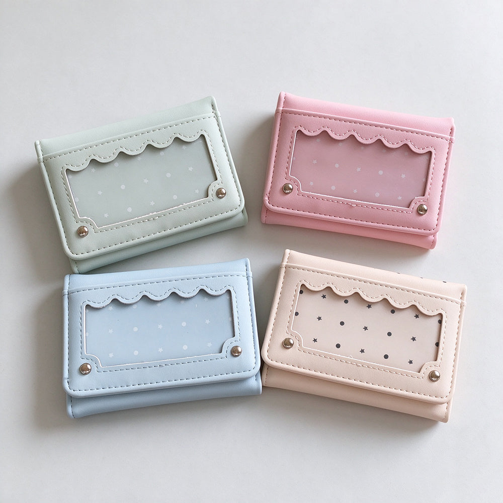 Scalloped Window Trifold Wallet - DippedShop Wholesale - #2243