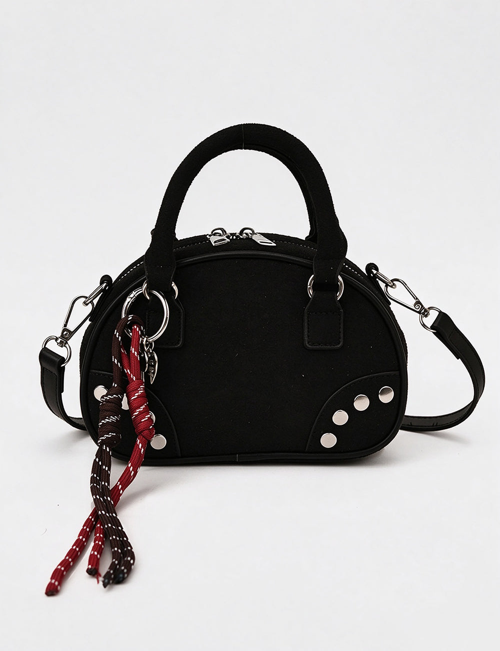 Retro Studded Faux Suede Bowling Bag 6W10BBG2429