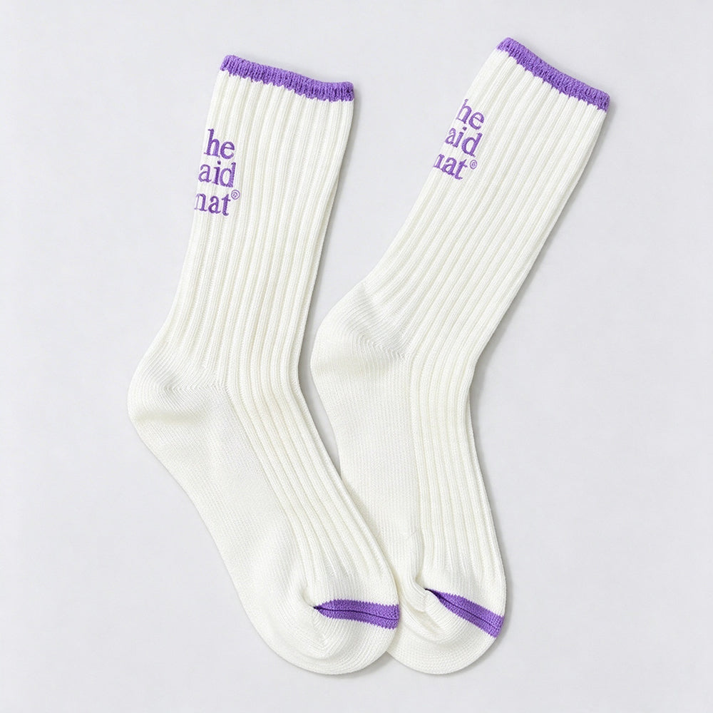 Color Block Jacquard Rib Socks - DippedShop Wholesale - #2323