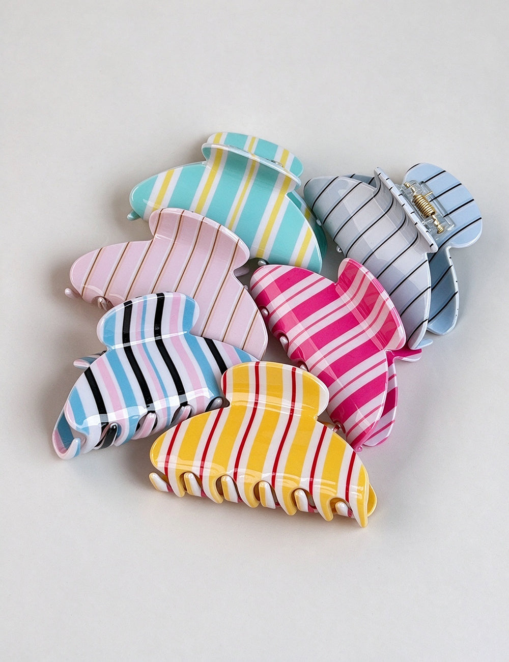 Striped Hair Claw - DippedShop Wholesale - #0259