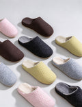 Soft Fleece-Lined Solid Color Winter Slippers 6W8FSP294