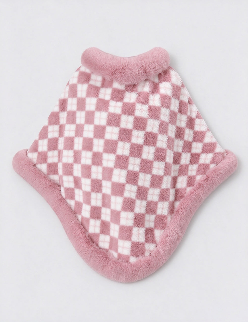 Plaid Faux Fur Poncho Cape - DippedShop Wholesale - #2131