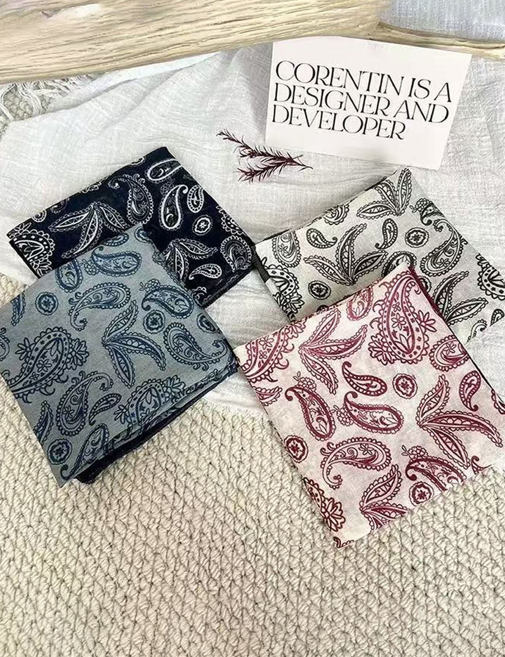 Vintage Silk Print Scarf - DippedShop Wholesale - #1331