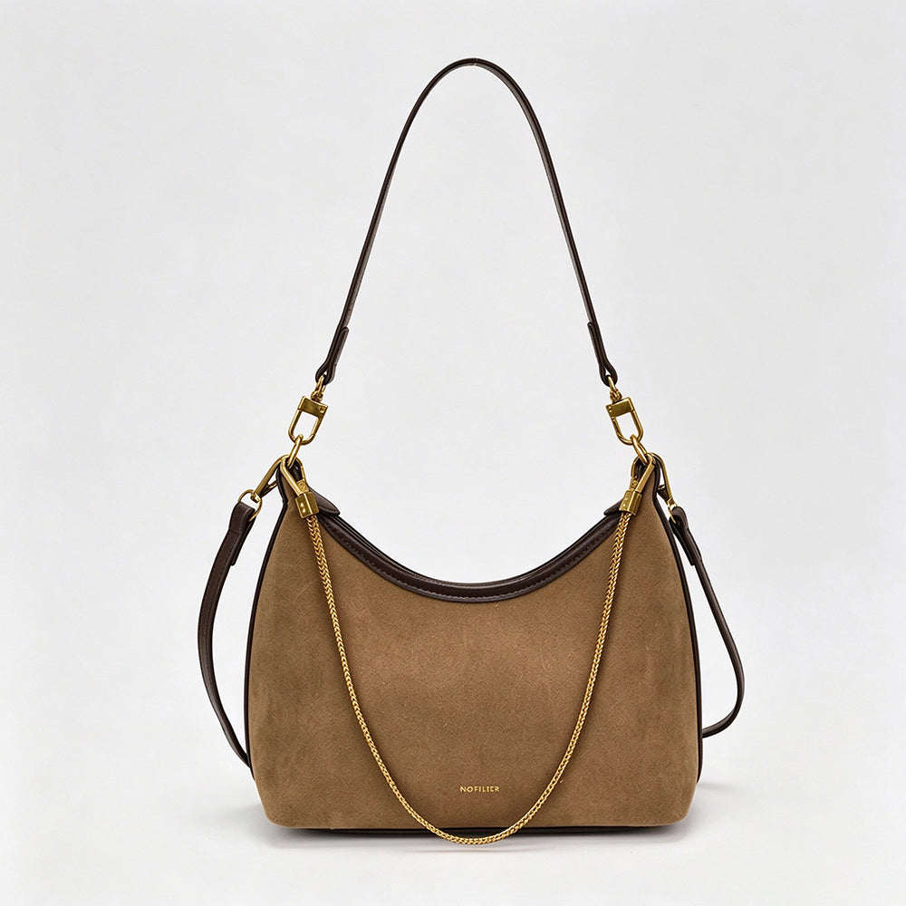 Retro Gold Chain Accent Hobo Crossbody Bag 6W10BBG2506