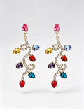 Christmas Colorful Light Bulb Rhinestone Dangle Earrings 6W6JER678