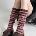 Striped Slouchy Mid-Calf Socks - DippedShop Wholesale - #2547