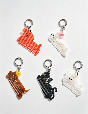 Cute Striped Puppy Mini Acetate Hair Combs MK2PPM6CT5CB65