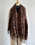 Leopard Print Tassel Scarf - DippedShop Wholesale - #9843