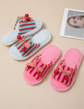 Plush Striped Slippers - DippedShop Wholesale - #9683
