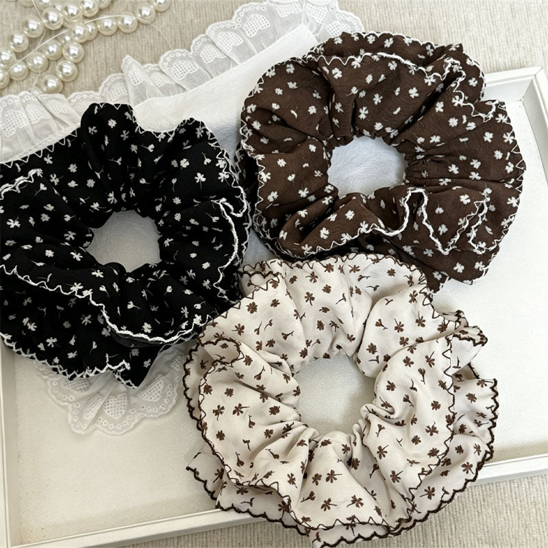Vintage Double Layer Floral Print Scrunchies 6W6HSR379