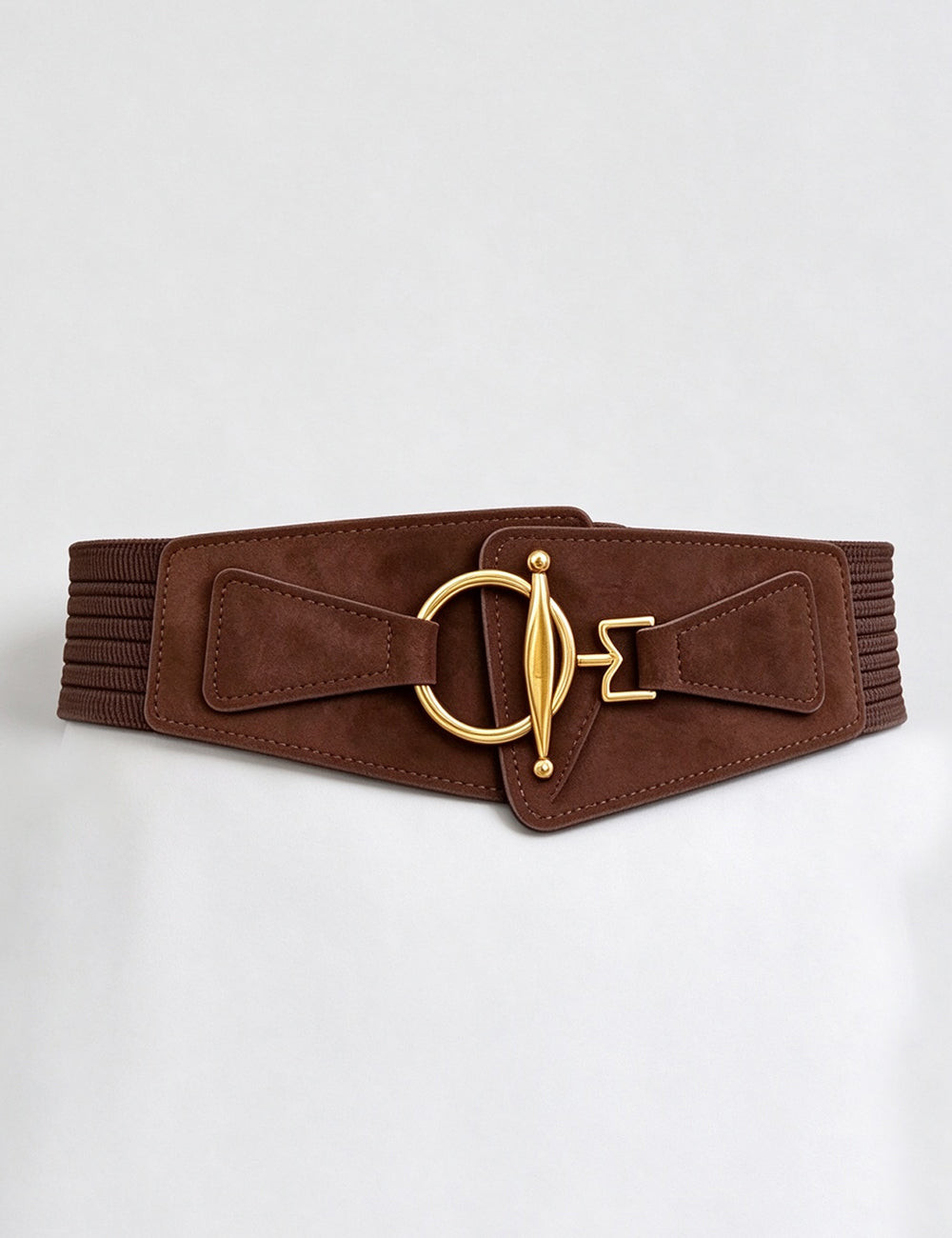 Chunky Wide Elastic Metal Stretchy Buckle Belt 6W6JBT232