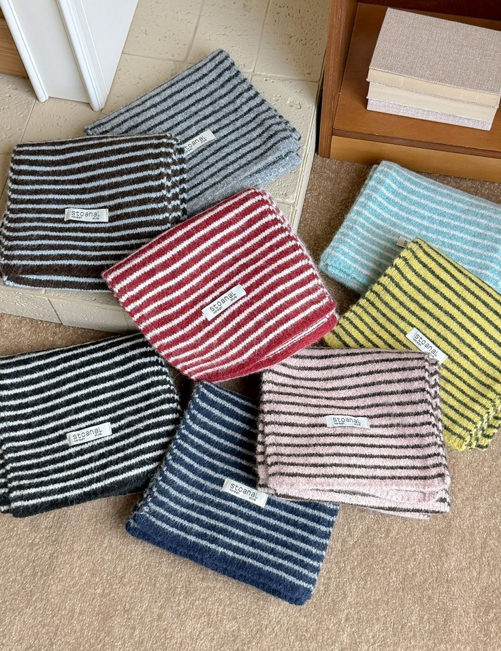 Vintage Knit Striped Wool-Blend Scarf 6W6NSC84
