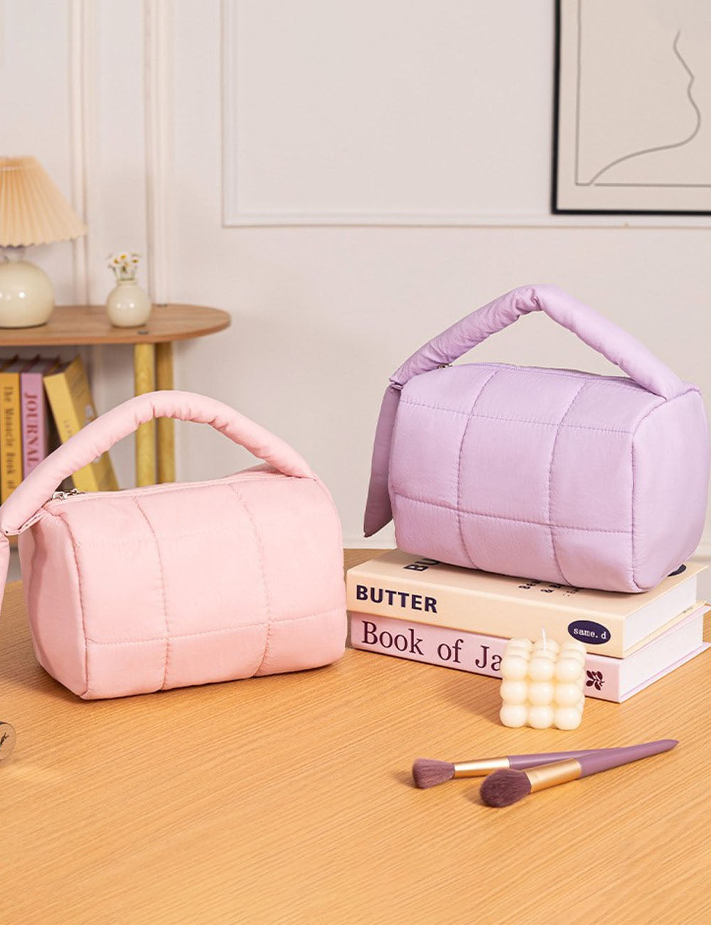 Quilted Cotton Cosmetic Bag - DippedShop Wholesale - #9667