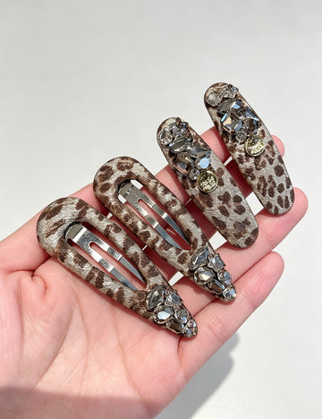 Vintage Leopard Rhinestone Hair Clip 6W6HPN107