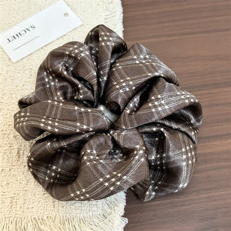 Ruffled Plaid Hair Scrunchies - DippedShop Wholesale - #0755