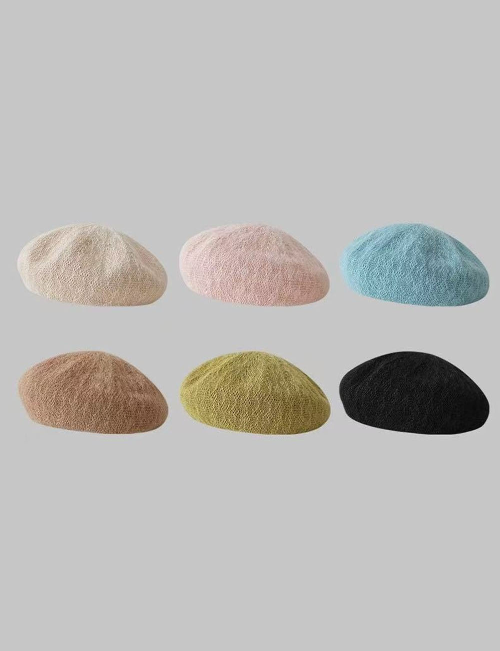 Dopamine Mesh Solid Color Beret Hat MK2COK6W6HAT366