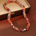 Stylish Colorful Glass Beads Choker Necklace 6W6JNC973