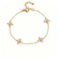 Simple Flower Gold Plated Cubic Zirconia Bracelet 6W6JBR460