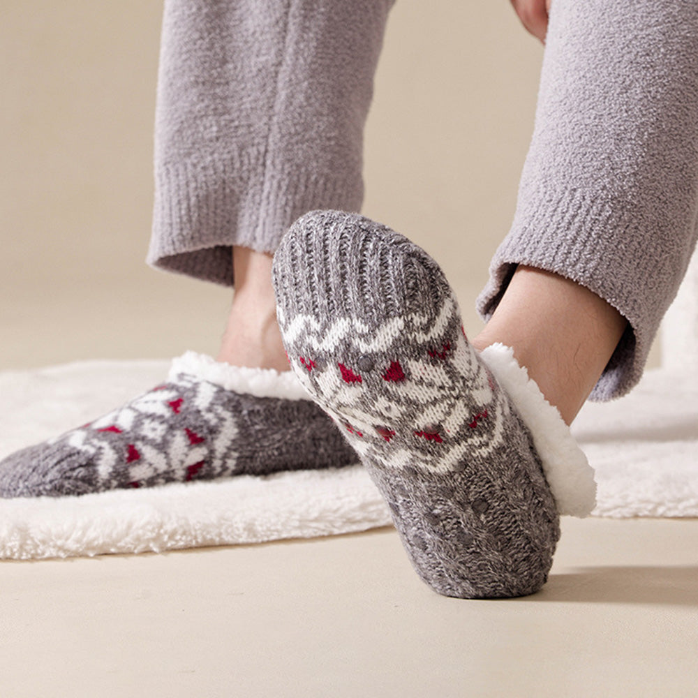 Vintage Thicken Warm Fuzzy Slipper Socks 6W8FSO862