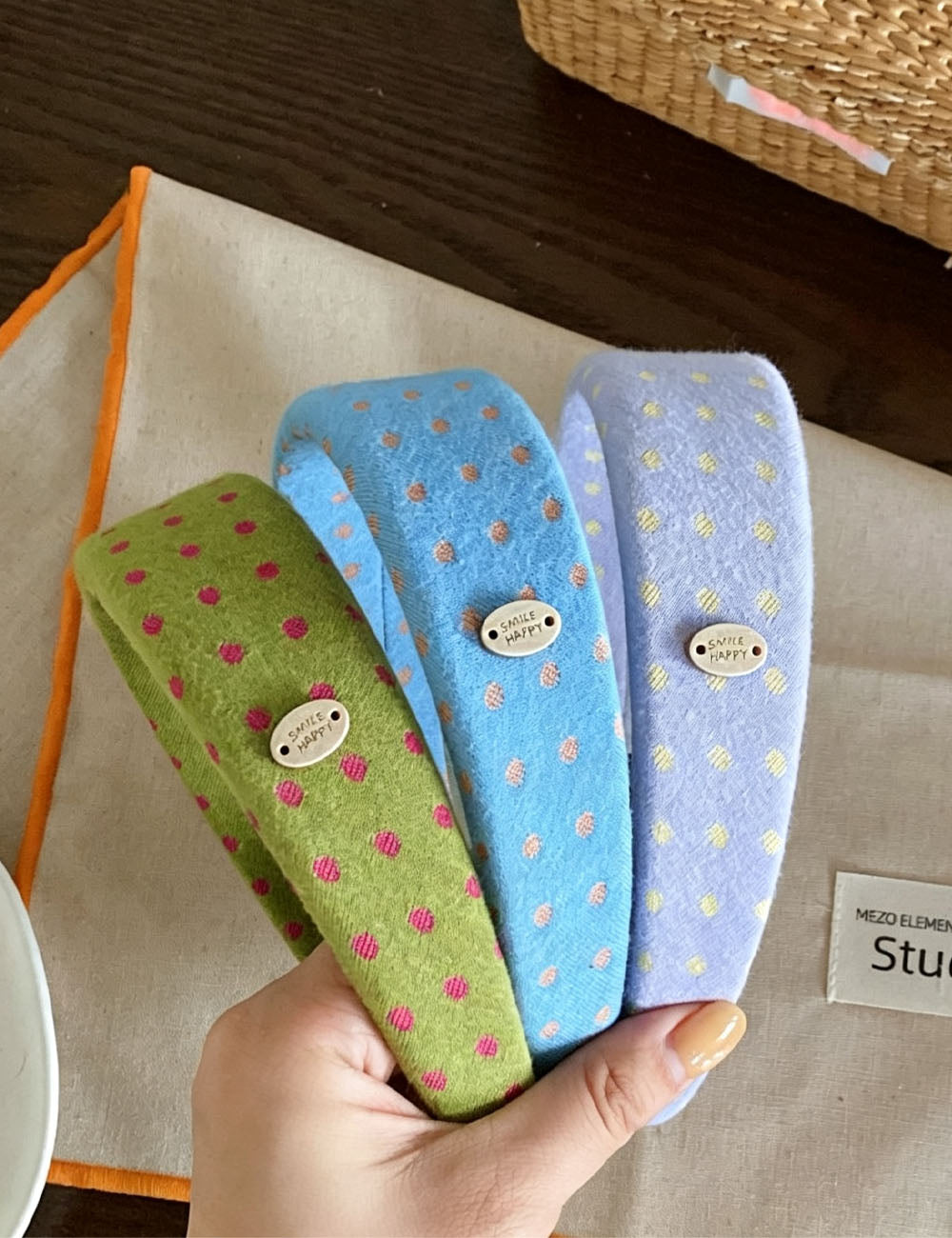 Fabric Polka Dot Headband - DippedShop Wholesale - #7779