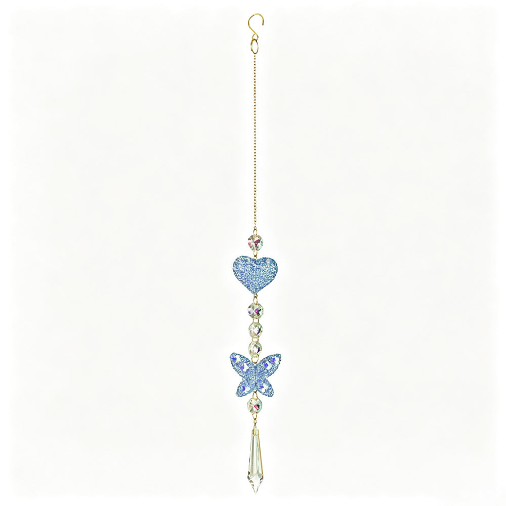 Glitter Heart Butterfly Crystal Prism Hanging Sun Catcher 6H7HLS212