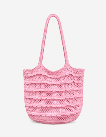 Cute Layered Ruffle Knitted Beach Tote Bag 6W10BBG1786