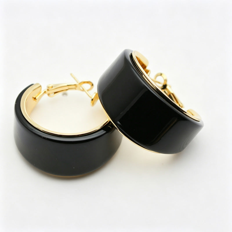 Simple Solid Color Resin Hoop Earrings 6W6JER555