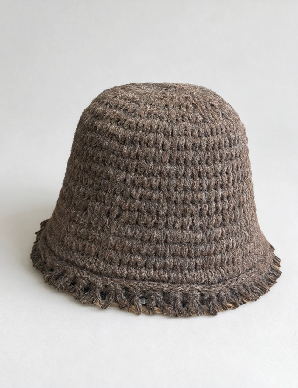 Fringe Trim Knit Bucket Hat - DippedShop Wholesale - #4051