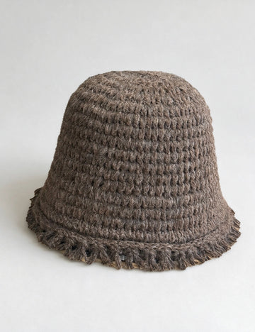 Fringe Trim Knit Bucket Hat - DippedShop Wholesale - #4051