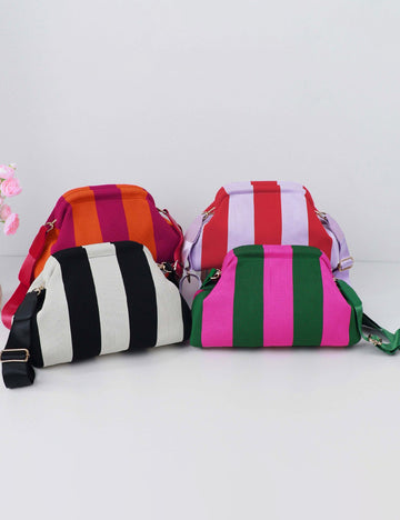 Stylish Color Block Striped Shoulder Bag 6W10BBG1935