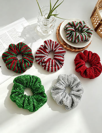 Striped Elastic Hair Scrunchie - DippedShop Wholesale - #1827