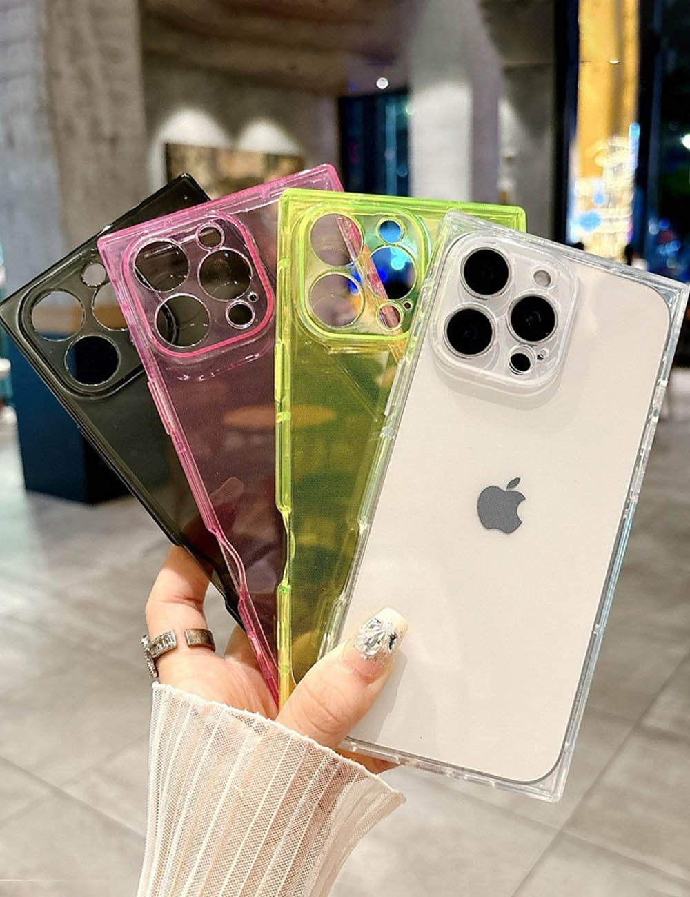 Soild Color Square Transparent Phone Case for iPhone 6Z13HPC196