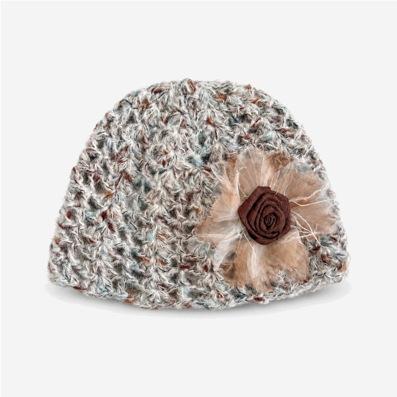 Sweet 3D Floral Hollow Knit Beanie Hat 6W6HAT650