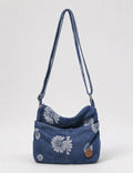 Vintage Daisy Print Denim Shoulder Crossbody Bag 6W10BBG2371
