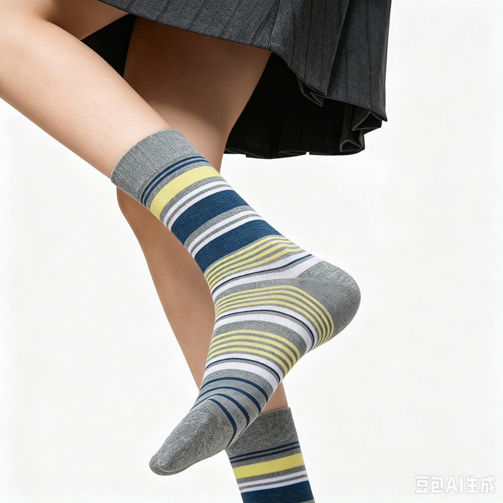 Striped Slouch Crew Socks - DippedShop Wholesale - #8243