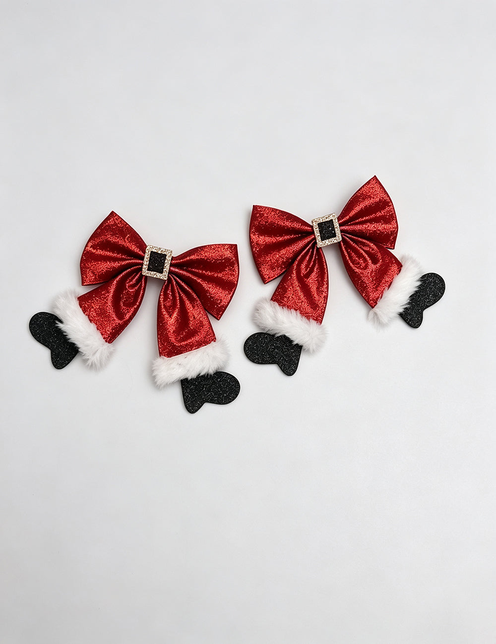 Funny Sparkly Christmas Velvet Ribbon Hair Clip 6W6HPN98