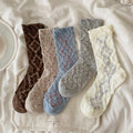 Floral Ruffled Crew Socks - DippedShop Wholesale - #5059