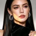 C-Shaped Zirconia Stud Earrings - DippedShop Wholesale - #6243