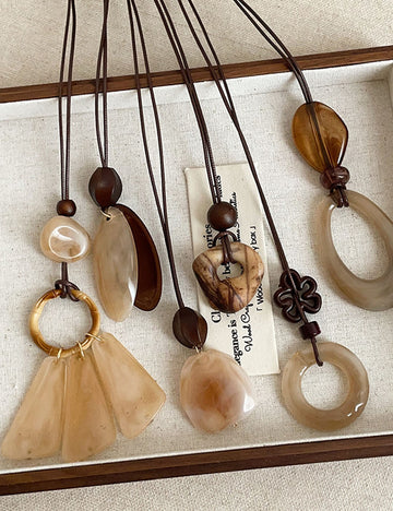 Minimalist Resin Hollow Geometry Pendant Necklace 6W6JNC680