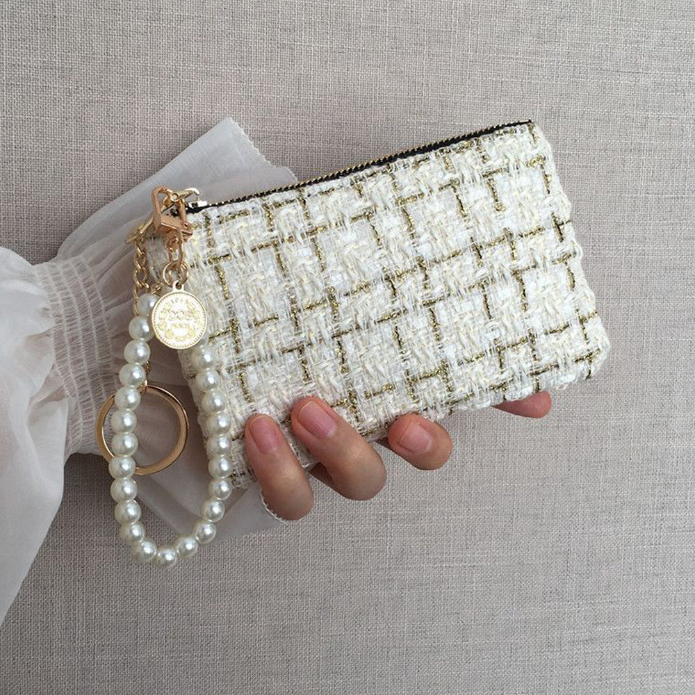 Tweed Wristlet Coin Purse - DippedShop Wholesale - #4707