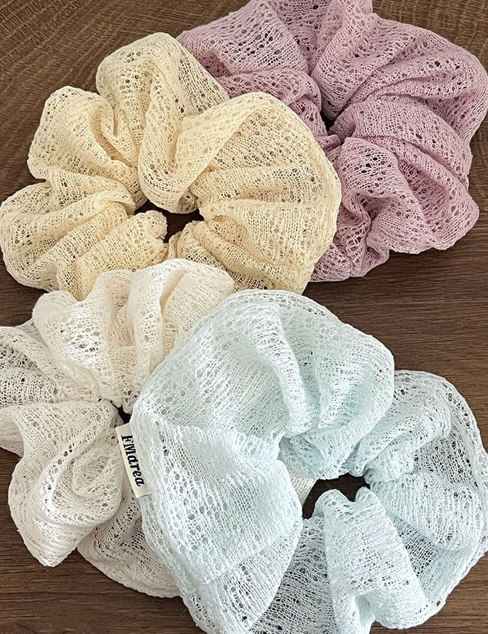 Minimalist Solid Color Hollow Lace Hair Scrunchies MK2BW6W6HSR51
