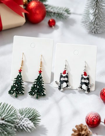 Christmas Snowman Dangle Earrings - DippedShop Wholesale - #7427