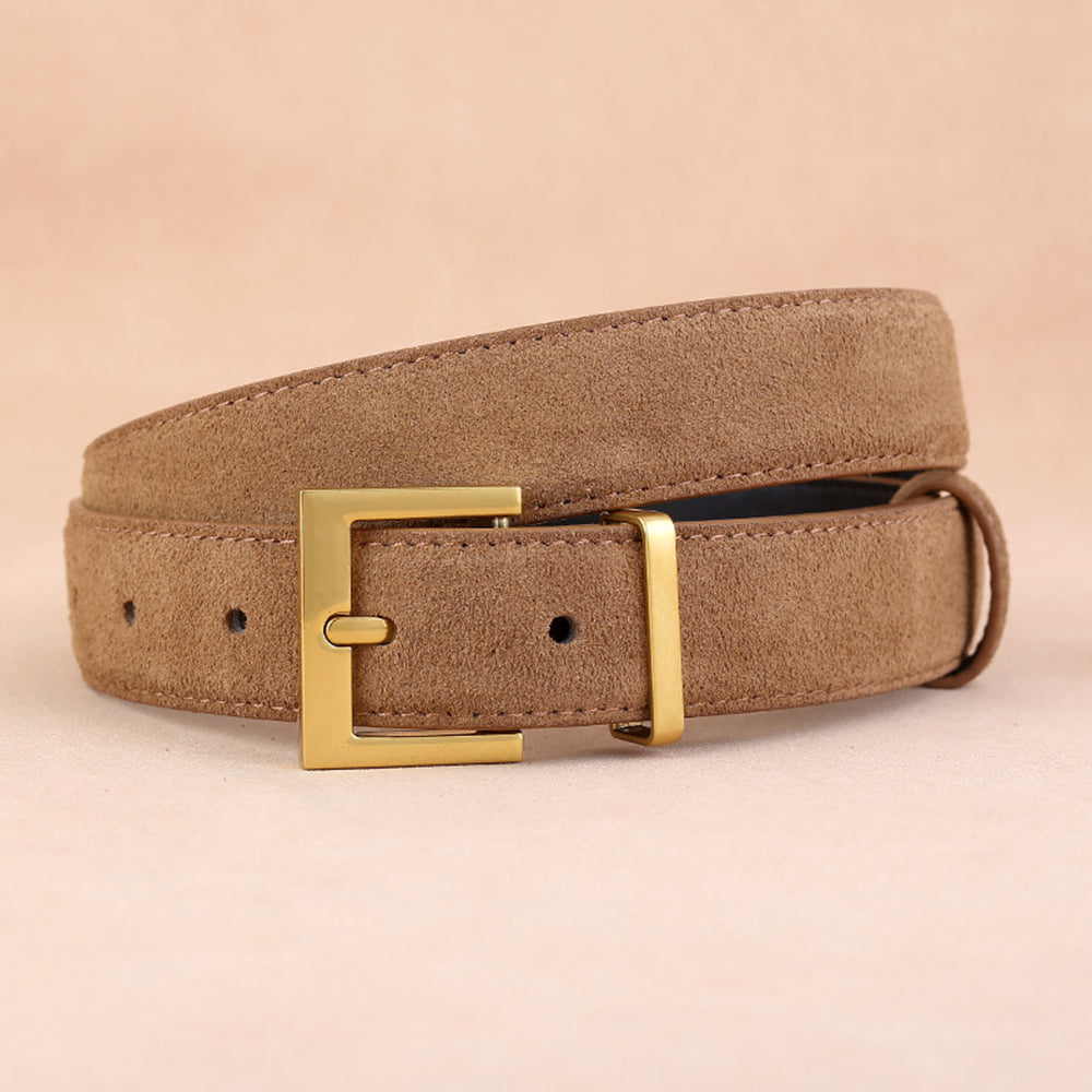 Simple Solid Color Faux Suede Wide Belt 6W6JBT220