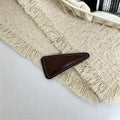 Simple PU Leather Rectangle Snap Hair Clip 6W6HCP1624