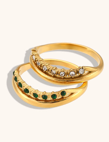 Gold Plated Cubic Zirconia Ring - DippedShop Wholesale - #1251