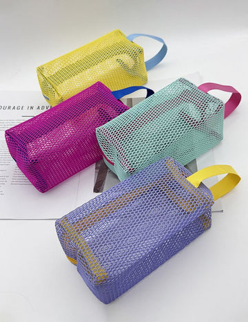 Dopamine Color Block Mesh Large Capacity Makeup Bag MK2BW6S10BOB96