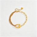 Trendy Cubic Zirconia Double-Layer Chain Bracelet 6W6JBR512