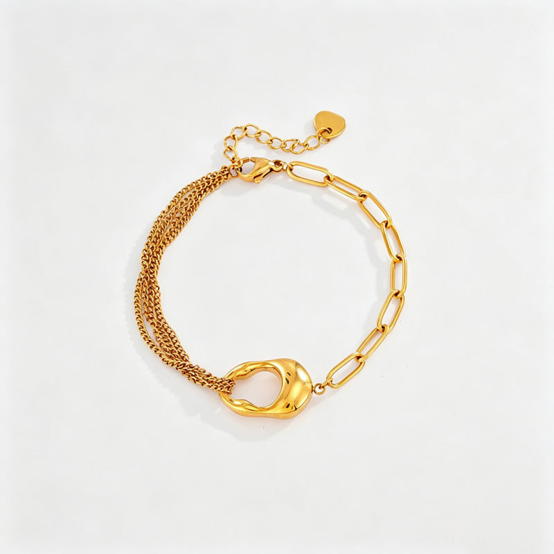 Trendy Cubic Zirconia Double-Layer Chain Bracelet 6W6JBR512