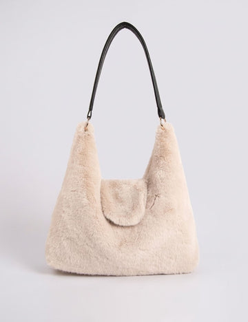 Minimalist Solid Color Large Capacity Plush Shoulder Bag 6W10BBG1927